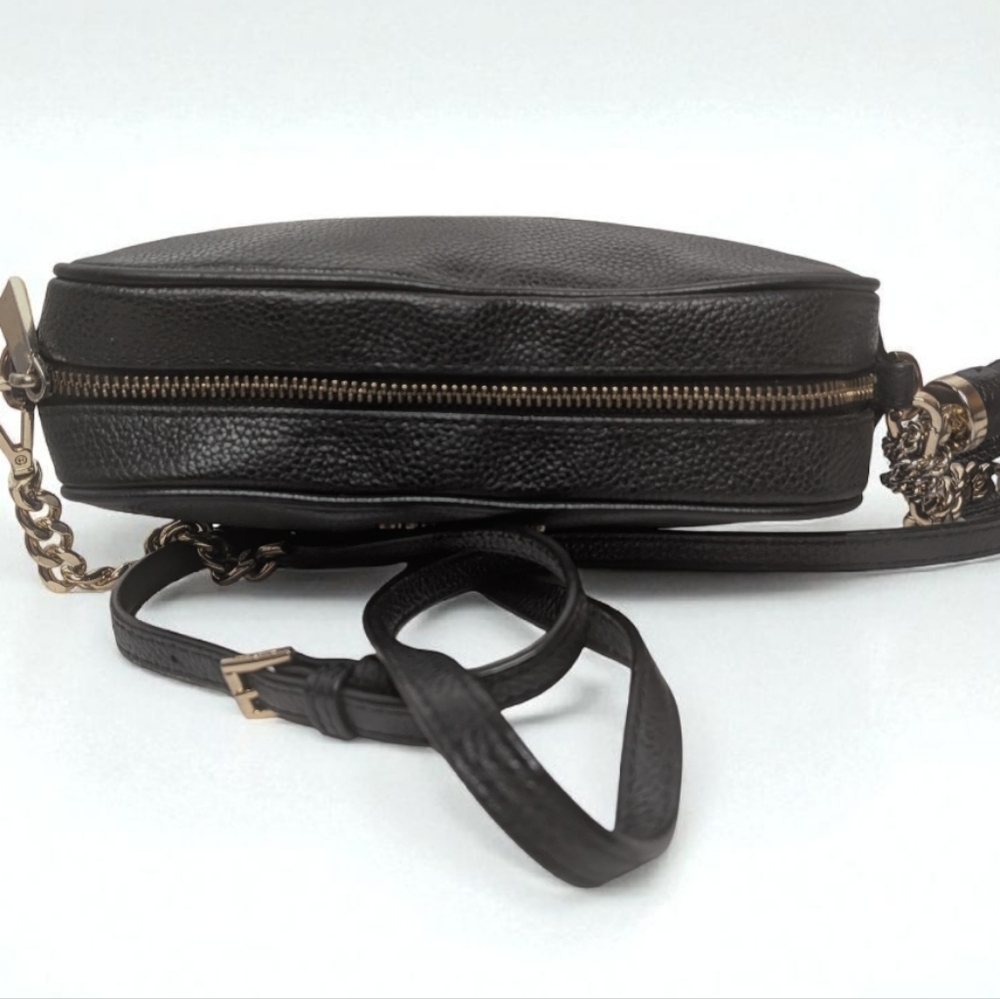 Michael Kors Ginny Crossbody Camera Bag in Black Pebbled Leather Jet Set Bag - Picture 6 of 16